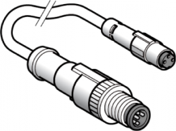 Sensor-Aktor Kabel, M12-Kabelstecker, gerade auf Kabeldose, gerade, 3-polig, 1 m, PUR, 4 A, XZCR1501040G1