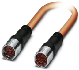 Sensor-Aktor Kabel, M23-Kabelstecker, gerade auf M23-Kabeldose, gerade, 13-polig, 10 m, PUR, orange, 26 A, 1622249
