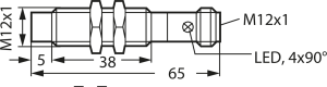 Näherungsschalter, Einbaumontage M12, 1 Schließer, 200 mA, Erfassungsbereich 8 mm, 7900045