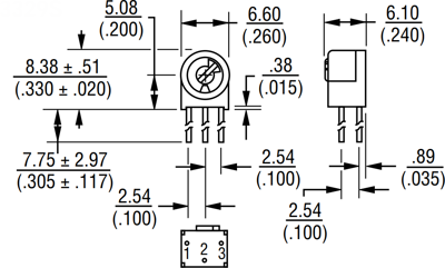 3329S-1-202LF Bourns Electronics GmbH Trimmpotentiometer Bild 2