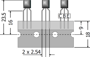 Bipolartransistor, NPN, 100 mA, 45 V, THT, TO-92, BC547B