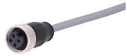 Sensor-Aktor Kabel, 7/8"-Kabeldose, gerade auf offenes Ende, 4-polig, 3 m, PVC, grau, 21349700495030