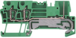 Schutzleiter-Reihenklemme, Federzuganschluss, 0,5-4,0 mm², 3-polig, 41 A, 6 kV, gelb/grün, 1815100000