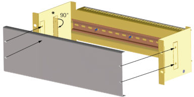 Abdeckung, Stahl, (L x B x H) 132.5 x 425 x 182 mm, 3 HE, lichtgrau, für 19“-Hut