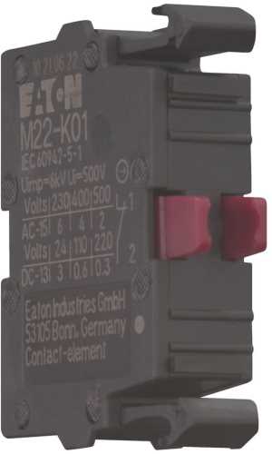 Kontaktelement, 1 Öffner, 240 V, 6 A, 216378 - 3