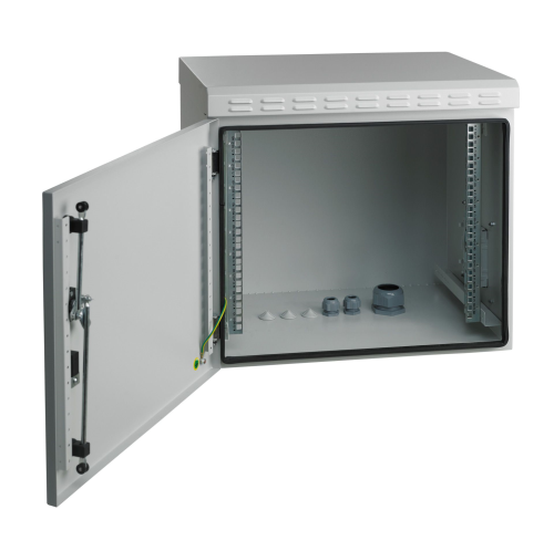 12 HE Wandgehäuse mit Stahltür, (H x B x T) 670 x 600 x 600 mm, IP55, Stahl, gra - 2