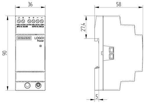 Stromversorgung, 22,2 bis 26,4 VDC, 1.3 A, 31.2 W, 6EP3331-6SB00-0AY0 - 2