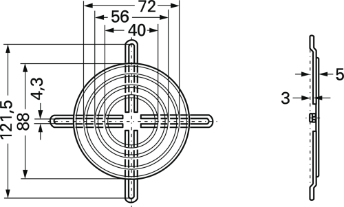 Metallschutzgitter, (L x B x H) 92 x 92 x 5 mm, 9920023000 - 2