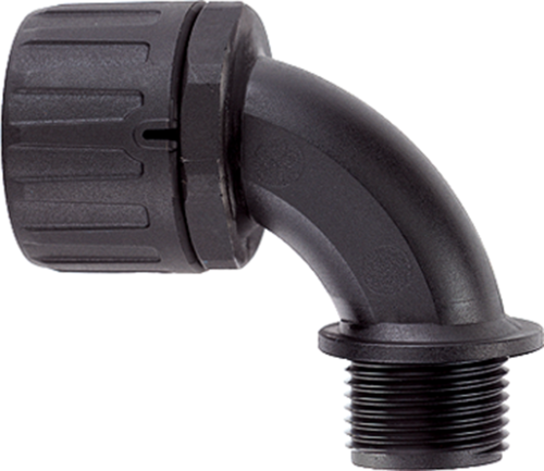 90° Schlauchverschraubung, M16, 13 mm, PA, IP66, schwarz, (L)&nbsp;46 mm, 166-22