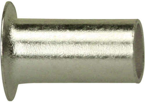 Rohrniete nach DIN 7340, L 3,5, D 3,0 mm, S 0,3, Messing versilbert, Flachkopf