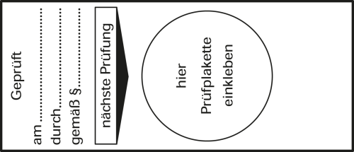 Grundplakette, Text: "Geprüft/nächste Prüfung", (L&nbsp;x&nbsp;B) 92&nbsp;x&nbsp;40 mm, PVC, 6-17680