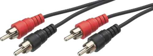 Anschlusskabel, 1.8 m, schwarz, 2 x Cinch-Stecker, gerade&nbsp;auf&nbsp;2 x Cinch-Stecker, - 2