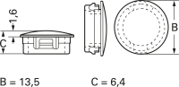 Abdeckkappe, (H) 6.4 mm, Kopf-Ø 13.5 mm, Montage-Ø 11.9 mm, Wandstärke 1,6 mm, P - Abdeckkappe, (H) 6.4 mm, Kopf-Ø 13.5 mm, Montage-Ø 11.9 mm, Wandstärke 1,6 mm, P - 2
