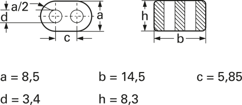 Doppellochkern, K1, 190 nH, ±30 %, (L x B x H) 14.5 x 8.5 x 8.3 mm, B62152A0004X - 2