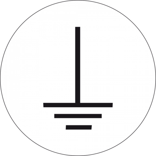 Erdungszeichen, Symbol: Erde, Ø&nbsp;12.5 mm, Kunststoff, 084.61-7-12,5-A4/30