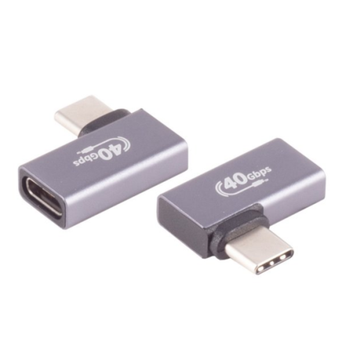 Adapter, USB Stecker Typ C 4.0&nbsp;auf&nbsp;USB Buchse Typ C 4.0, abgewinkelt, BYB-4-73F1