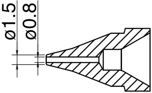 Entlötdüse, Rundform, Ø&nbsp;0.8 mm, N61-02