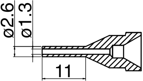 Entlötdüse, Rundform, Ø&nbsp;1.3 mm, N61-13