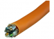 FRNC Ethernet cable, Cat 7, 8-wire, AWG 23, orange, SLAN 1000 STP-C 4 PR AWG 23/1
