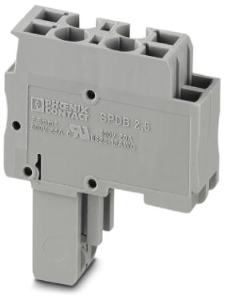 Plug, spring balancer connection, 0.08-4.0 mm², 2 pole, 24 A, 6 kV, gray, 3040410