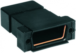 D-Sub connector housing, size: 1 (DE), straight 180°, cable Ø 6 to 8 mm, thermoplastic, black, 09670090436