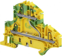 Terminal block, push-in spring connection, 2.5 mm², 4 pole, 8 kV, yellow/green, 1SNK705250R0000