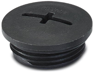 Locking screw, Slotted/crosstip, M25, Ø 30 mm, 11.5 mm, polyamide