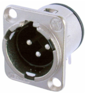 XLR panel plug, 3 pole, silver-plated, metal, NC3MD-H