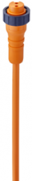 Sensor actuator cable, 7/8"-cable socket, straight to open end, 2 pole, 10 m, PVC, orange, 12 A, 12839