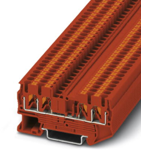 Through terminal block, push-in connection, 0.14-4.0 mm², 4 pole, 24 A, 8 kV, red, 3209580