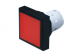 Push button, unlit, groping, waistband square, red, front ring black, mounting Ø 16.2 mm, 1.30.070.451/0300
