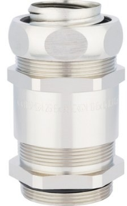 Straight hose fitting, M32, metal, IP68, silver, (L) 71.5 mm