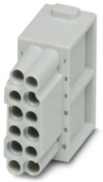 Socket contact insert, 12 pole, unequipped, crimp connection, 1414355