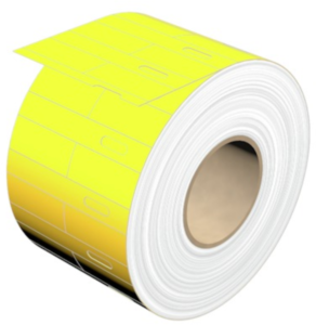 Polypropylene Label, (L x W) 31 x 12.8 mm, yellow, Roll with 2000 pcs