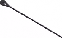 Beaded cable tie, releasable, nylon, (L x W) 222.3 x 1.5 mm, bundle-Ø 60.3 mm, black