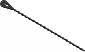 Beaded cable tie, releasable, nylon, (L x W) 152.4 x 1.5 mm, bundle-Ø 44.5 mm, black