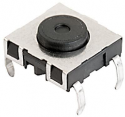 Short-stroke pushbutton, 1 Form A (N/O), 50 mA/42 VDC, unlit , actuator (black), 1.8 N, THT