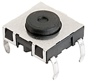 Short-stroke pushbutton, 1 Form A (N/O), 50 mA/30 VAC/42 VDC, unlit , actuator (black), 1.8 N, SMD
