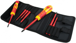VDE screwdriver kit, PZ1, PZ2, 3.5 mm, 4.5 mm, 6 mm, Pozidriv/slotted, BL 100 mm, T4925
