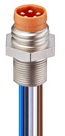 Plug, M8, 5 pole, crimp connection, Snap-in/Screw locking, straight, 934950001