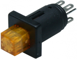 Pushbutton switch, 2 pole, yellow, illuminated , 0.2 A/60 V, mounting Ø 5.1 mm, IP40, 0041.8857.1337