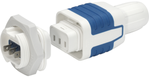 Device plug and socket S15, 3 pole, cable assembly, plug-in connection, 1.5 mm², white, 4312.0011
