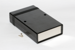 ABS device enclosure, (L x W x H) 201 x 135 x 51 mm, black (RAL 9005), IP54, 1598ABK