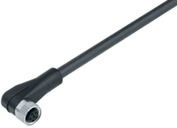 Sensor actuator cable, M8-cable socket, angled to open end, 12 pole, 2 m, PUR, black, 1 A, 77 3408 0000 50012-0200