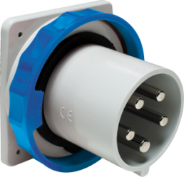 CEE wall plug, 3 pole, 63 A/200-250 V, blue, 6 h, IP67, 81878