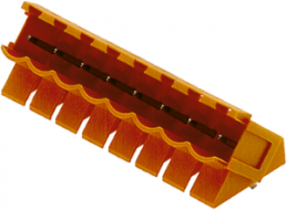 Pin header, 11 pole, pitch 5 mm, angled, orange, 1630570000