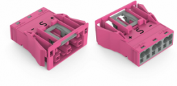Socket, 3 pole, snap-in, spring-clamp connection, 0.5-4.0 mm², pink, 770-783/082-000