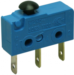 Subminiature snap-action switch, On-On, plug-in connection, pin plunger, 1.5 N, 5 A/250 VAC, IP40