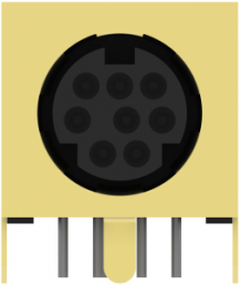 Panel socket, 8 pole, solder connection, angled, 5749267-1