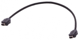 Patch cable, ix industrial type A plug, straight to ix industrial type A plug, straight, Cat 6A, S/FTP, LSZH, 0.5 m, black